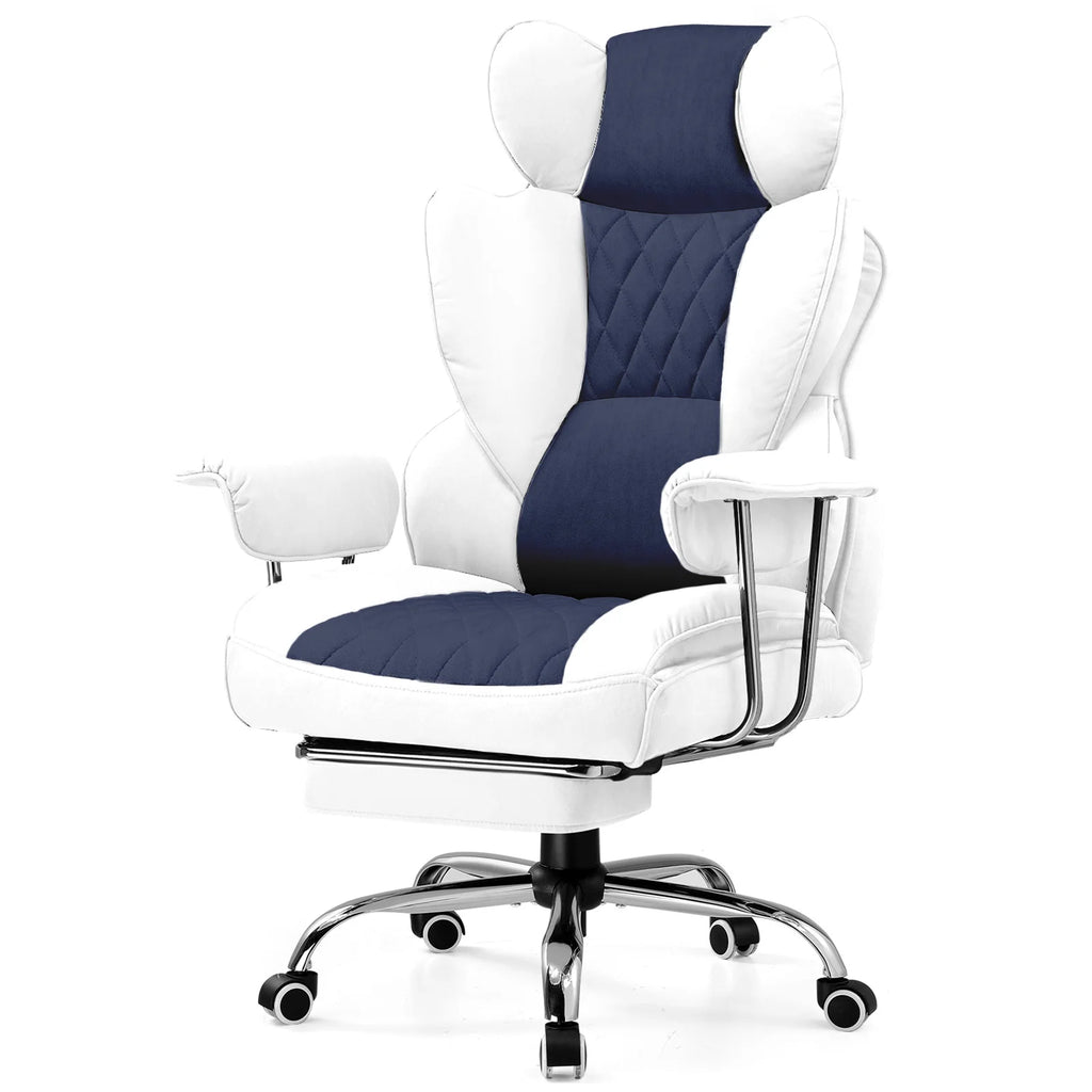 COMHOMA Big and Tall Office Chair - Pocket Spring Lumbar Support with Retractable Footrest