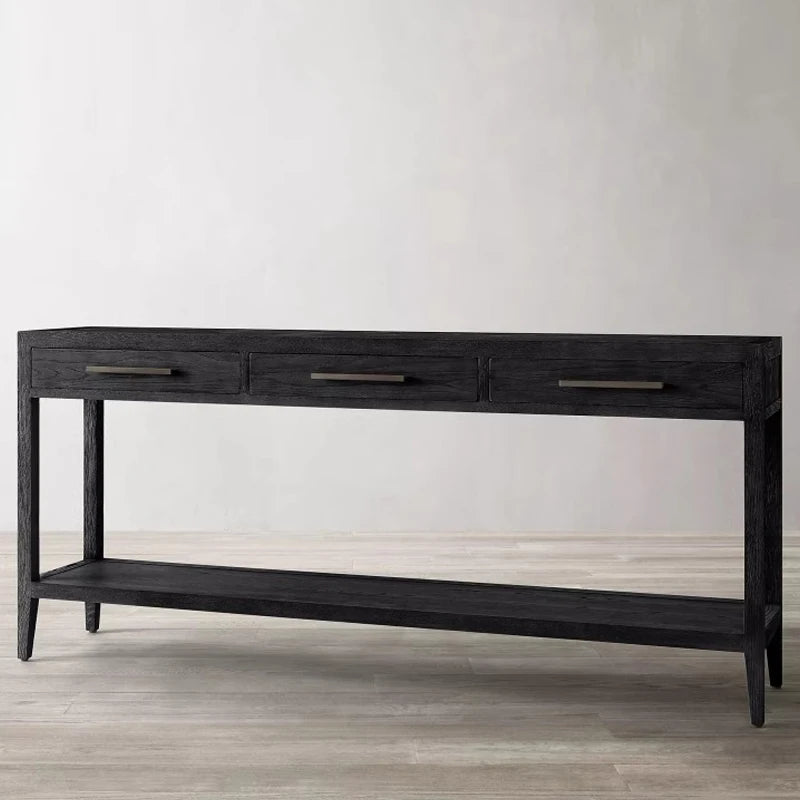 RH AMERICAN Solid Oak Console Table with Drawer Storage for Home Office Hallway