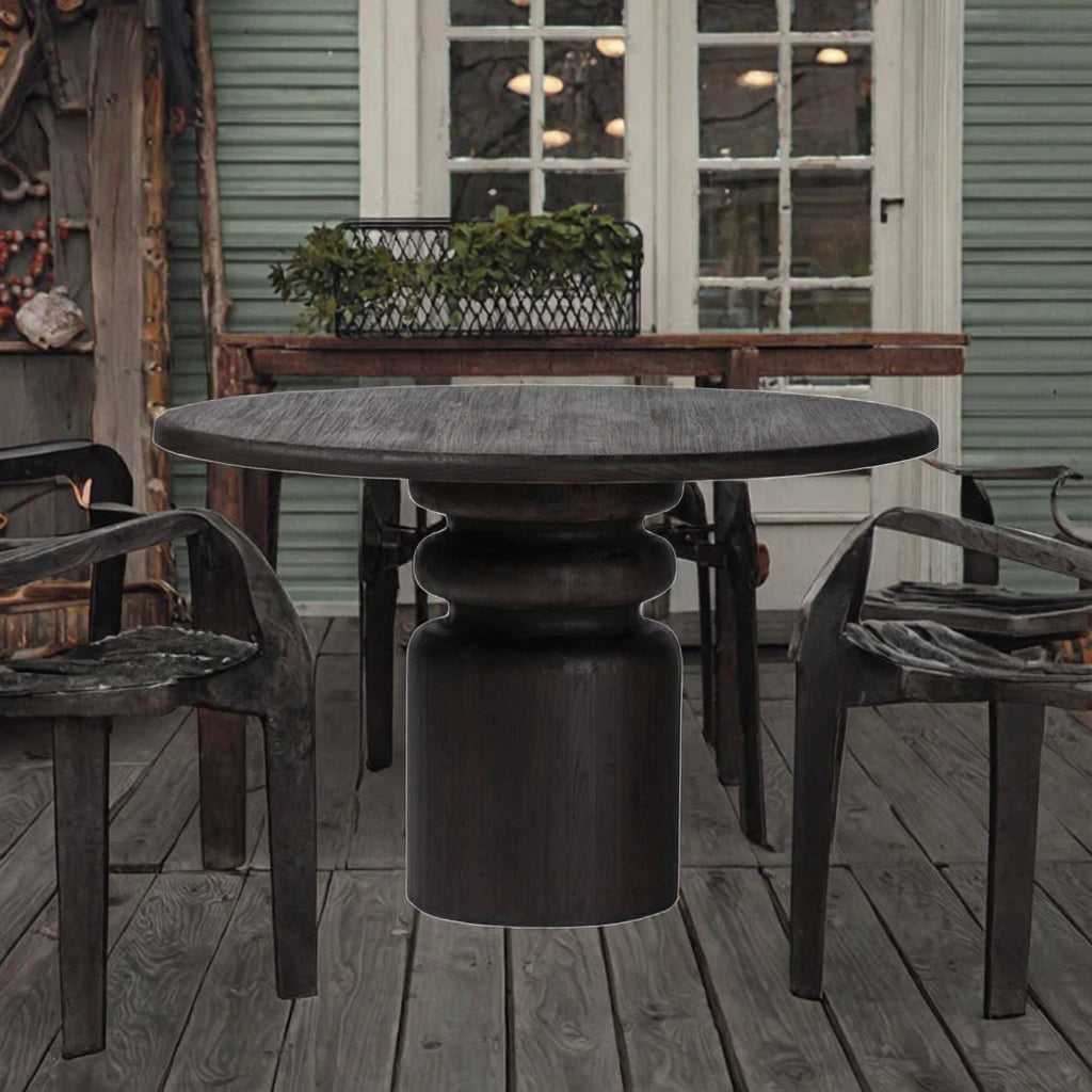 RH AMERICAN Solid Wood Round Coffee Table for Home Office Lounge