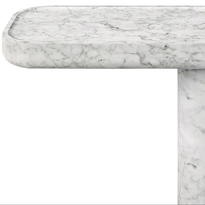 KUMUSI Natural Stone Travertine Console Table for Home Office