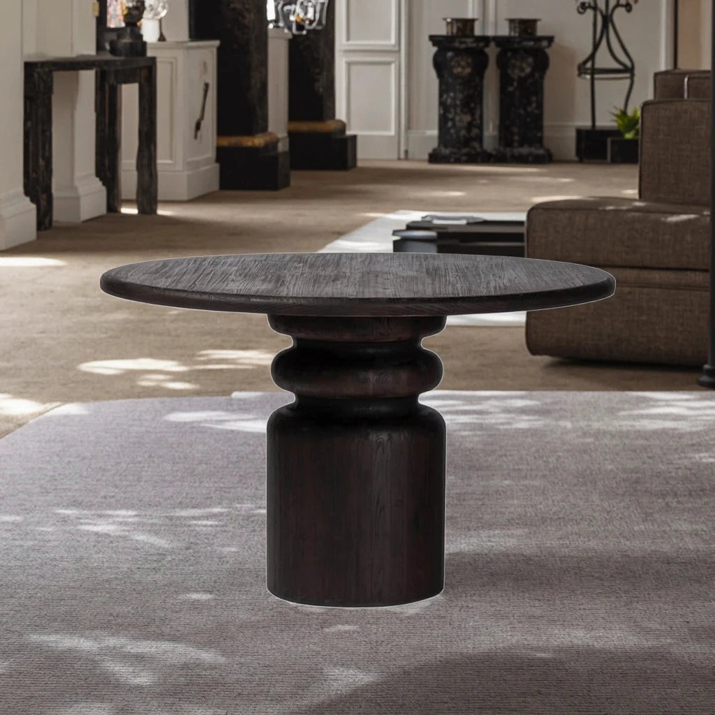 RH AMERICAN Solid Wood Round Coffee Table for Home Office Lounge