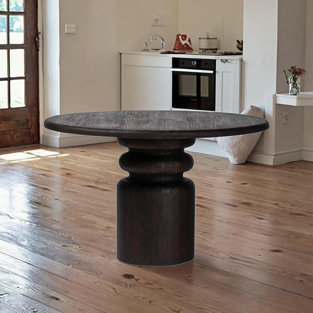 RH AMERICAN Solid Wood Round Coffee Table for Home Office Lounge