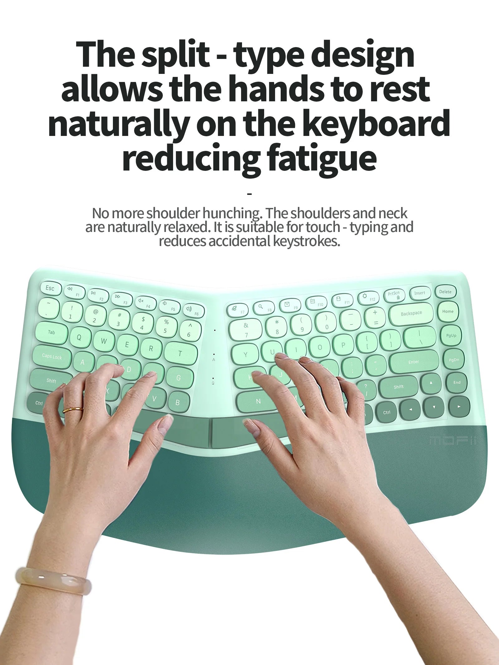 MOFii BOMI Wireless Ergonomic Keyboard & Mouse Set – Split Design for Home Office Productivity