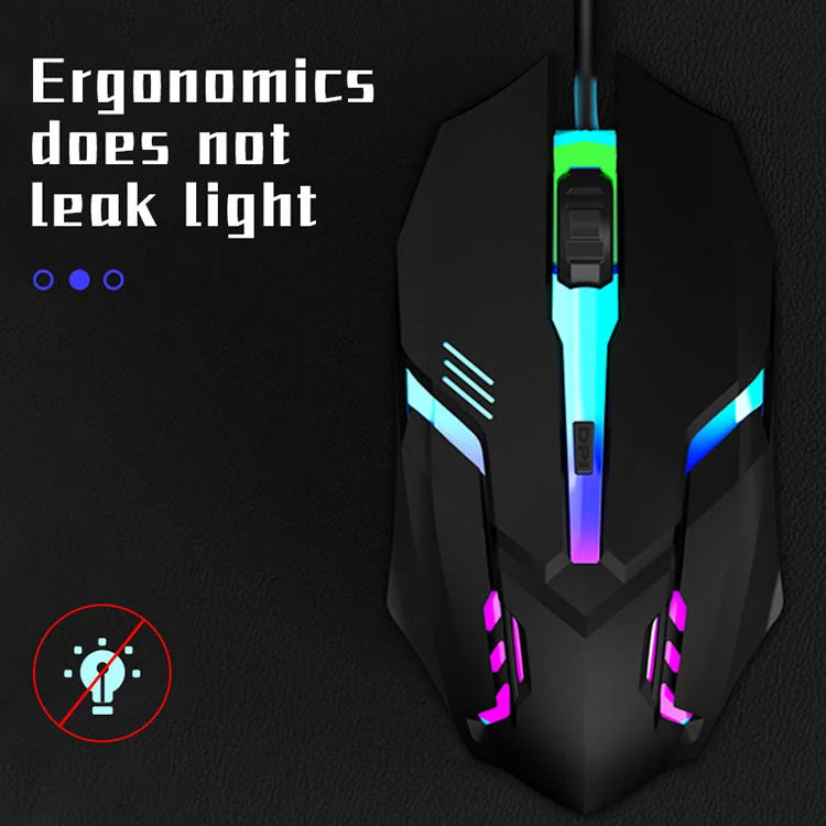 Premium Ergonomic Gaming Mouse – USB RGB Backlit with 4 Programmable Buttons for Home Office & PC