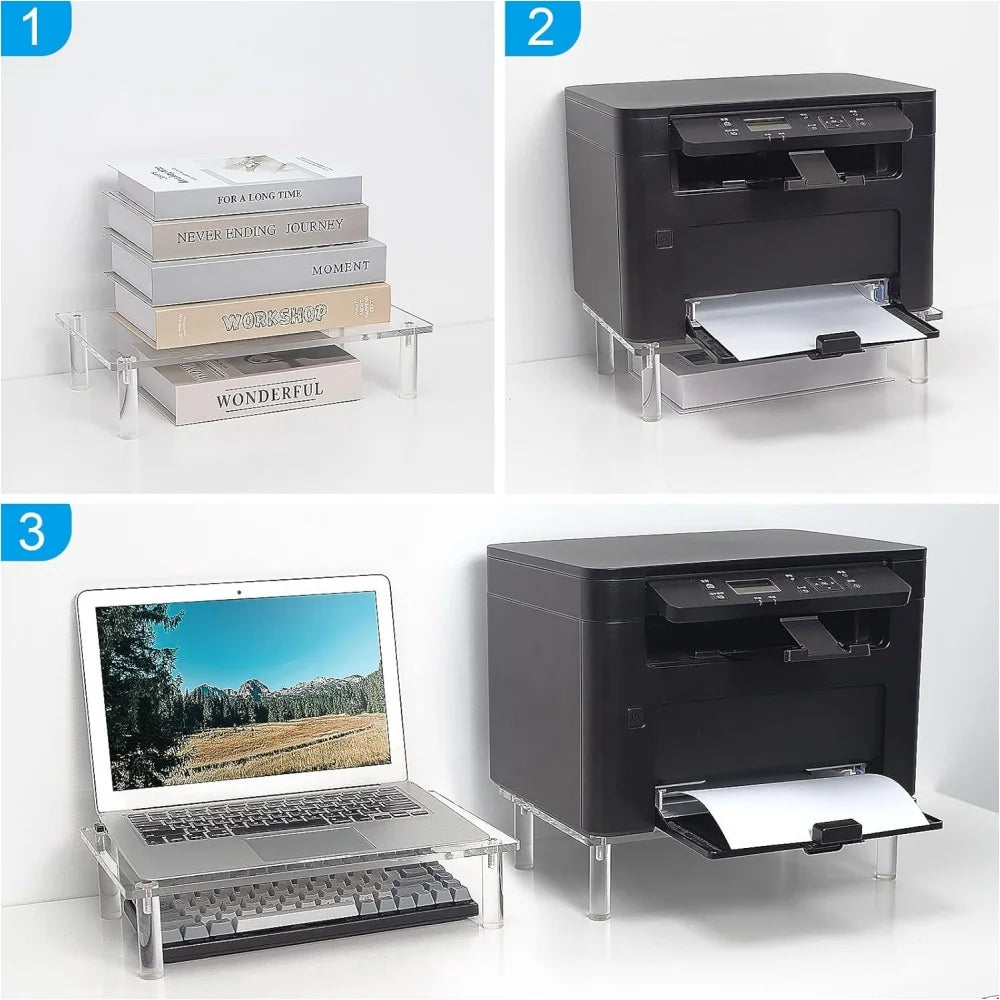 Premium Monitor Stand & Laptop Riser - Ergonomic Desk Organizer for Home Office Productivity