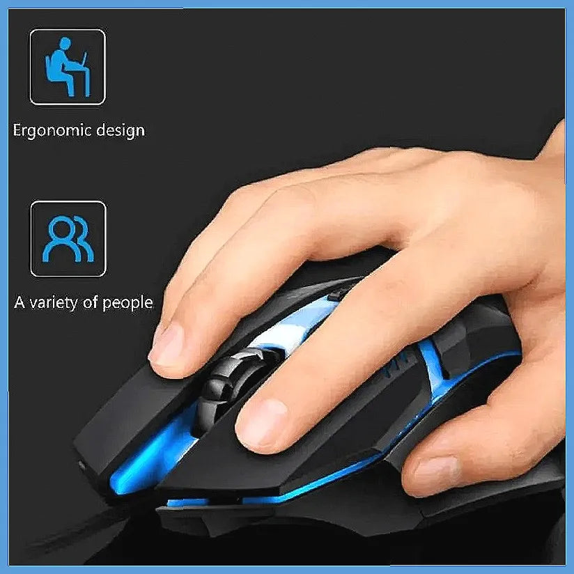 Premium Ergonomic Gaming Mouse – USB RGB Backlit with 4 Programmable Buttons for Home Office & PC