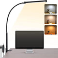 Dual-Head LED Architect Desk Lamp with Clip Mount – Adjustable Color Temperature & Brightness for Home Office