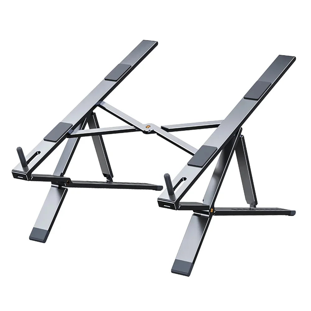 OATSBASF Foldable Laptop Stand for Desk with Hidden Phone Stand For MacBook Pro Air Hp Tablet Adjustable Height Notebook Holder