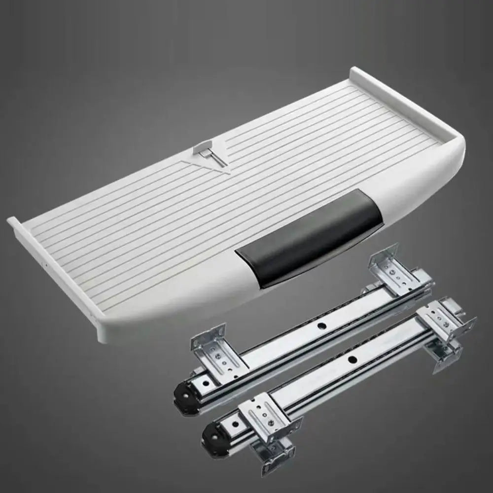 Premium Under-Desk Keyboard Tray with Heavy-Duty Slide Rails – Space-Saving Storage Drawer for Home Office