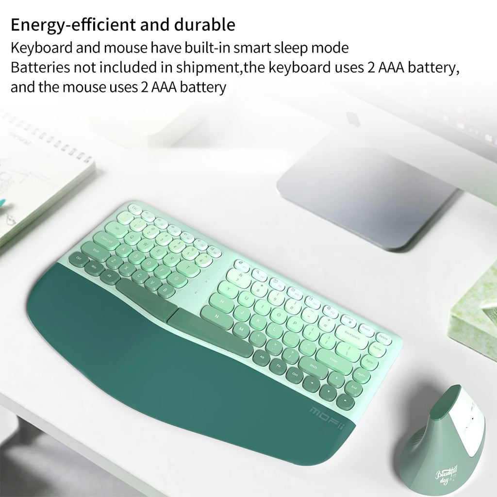 MOFii BOMI Wireless Ergonomic Keyboard & Mouse Set – Split Design for Home Office Productivity