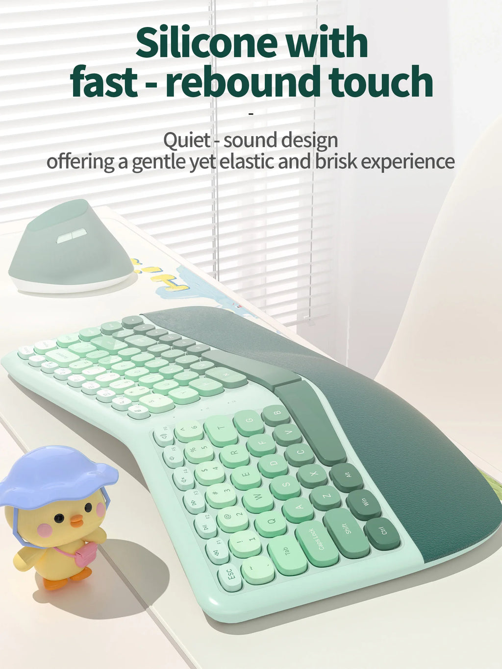 MOFii BOMI Wireless Ergonomic Keyboard & Mouse Set – Split Design for Home Office Productivity