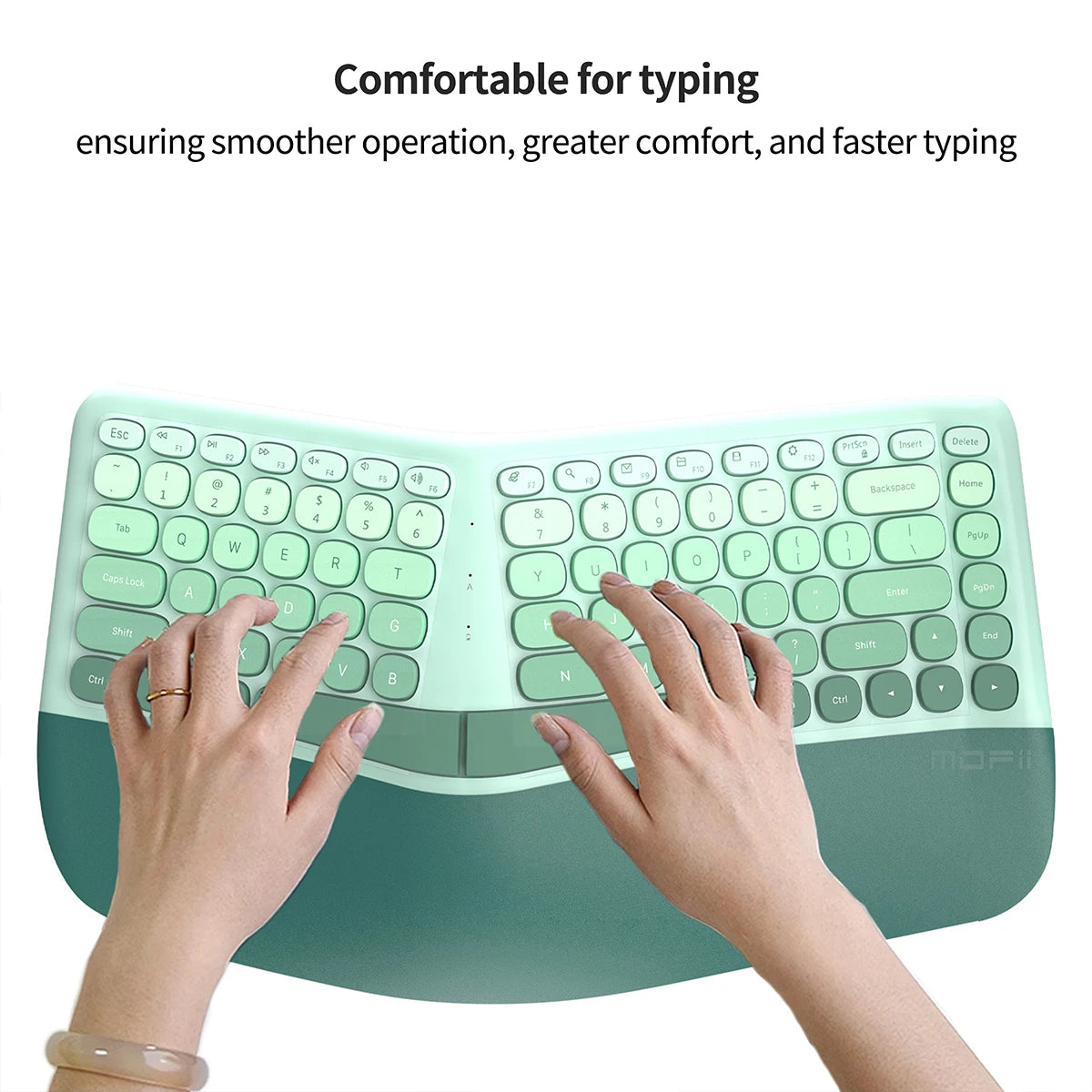 MOFii BOMI Wireless Ergonomic Keyboard & Mouse Set – Split Design for Home Office Productivity