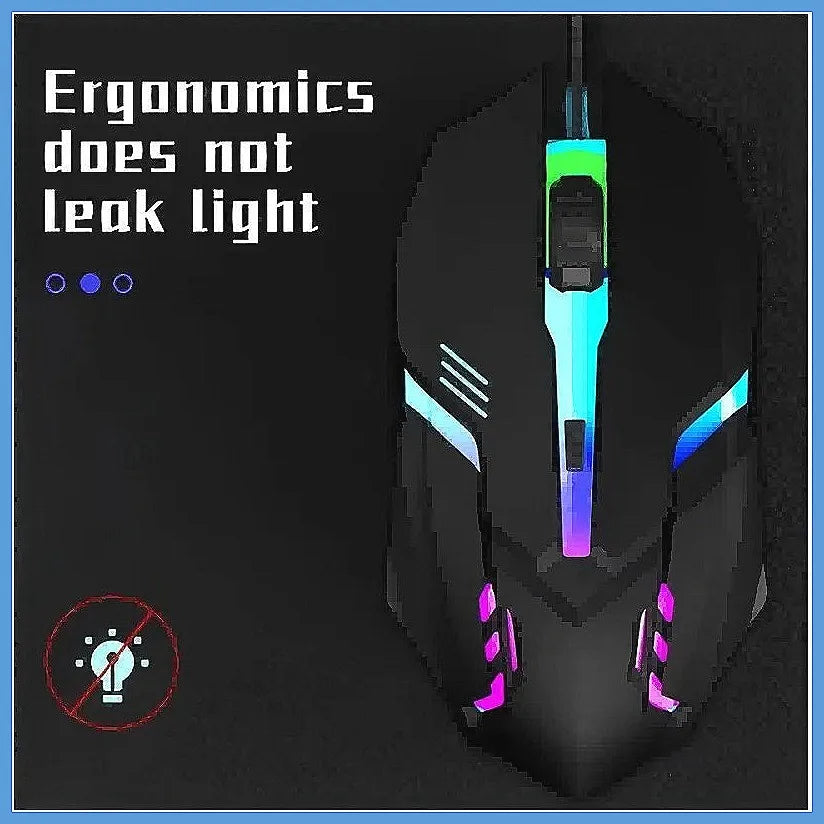 Premium Ergonomic Gaming Mouse – USB RGB Backlit with 4 Programmable Buttons for Home Office & PC