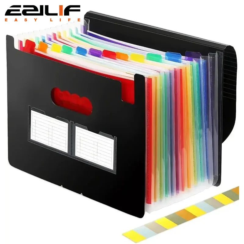 Professional Expanding File Organizer - 12-25 Pocket Accordion Folder for Home Office Document Storage