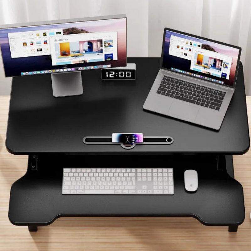 Height-Adjustable Standing Desk Converter - Ergonomic Sit-Stand Riser with SmoothLift Mechanism for Home Office