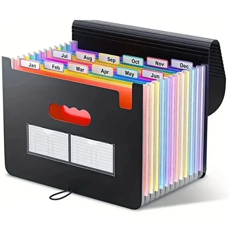 Professional Expanding File Organizer - 12-25 Pocket Accordion Folder for Home Office Document Storage
