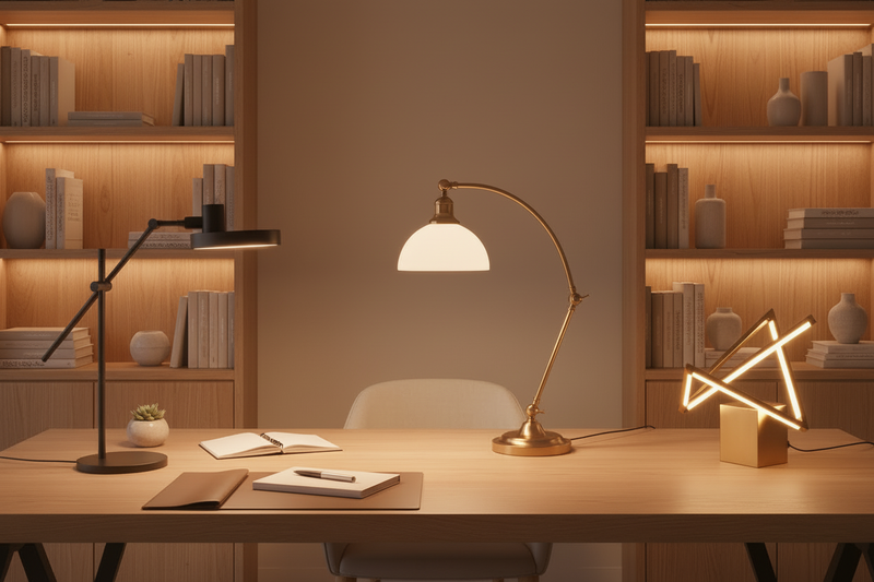 Warm-toned office lighting collection
